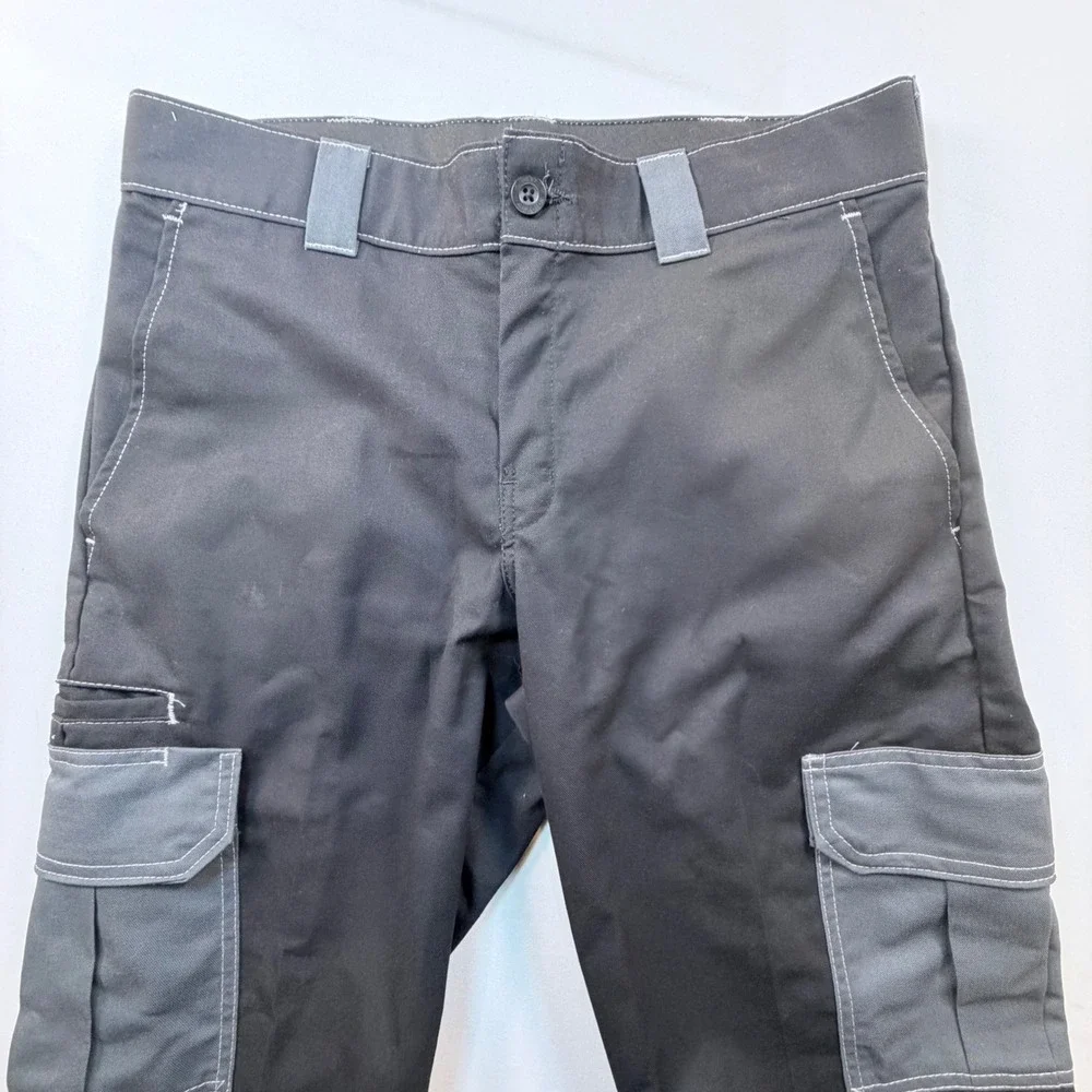 Dickies FLEX Slim Straight Cargo Work Pants Black Gray Utility Mens 33x32